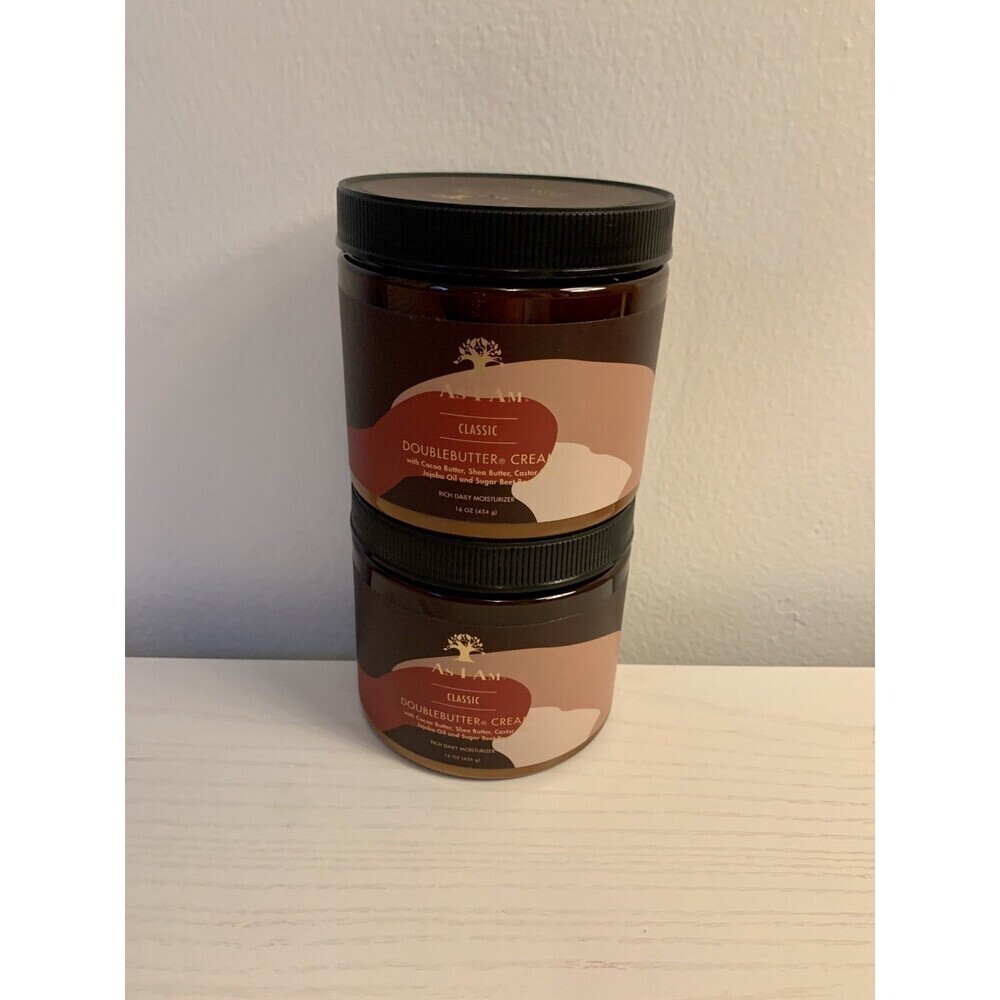 2X Set 2 As I Am Double Butter Cream Rich Daily Moisturizer 16 oz  NEW Large SZ